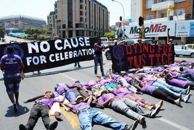 The 1 in 9 campaign brought the parade to a halt