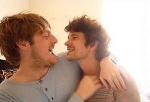 Ben Whishaw (right) with his partner Mark Bradshaw