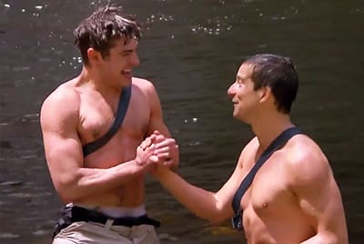 Zac Efron and Bear Grylls bond