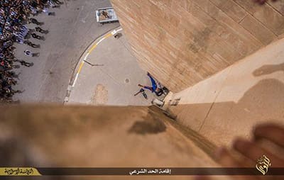 The man falls to his death