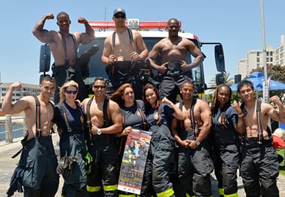 The fire fighters at Thursday's launch