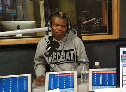 Lekoloane in the Metro FM studio