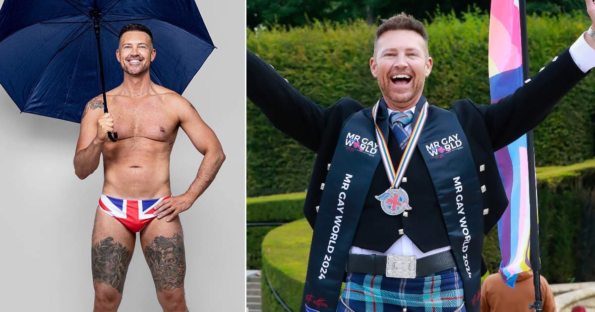 Two photos of Paul Carruthers, the current Mr Gay World
