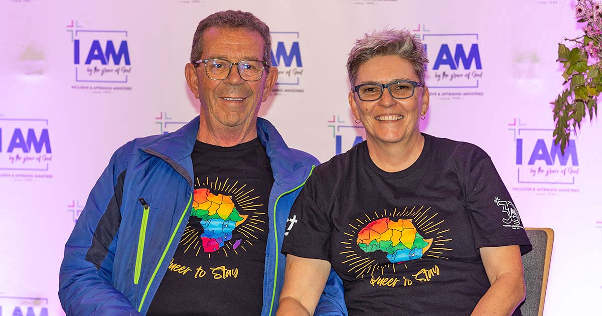 A photo of IAM founder Rev Pieter Oberholzer and Director Rev Ecclesia de Lange sitting next to each other.